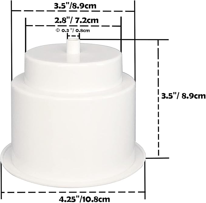 Yuanhe White Plastic Cup Drink Holder Insert with Drain for Boat Car Marine Rv, 8PCS