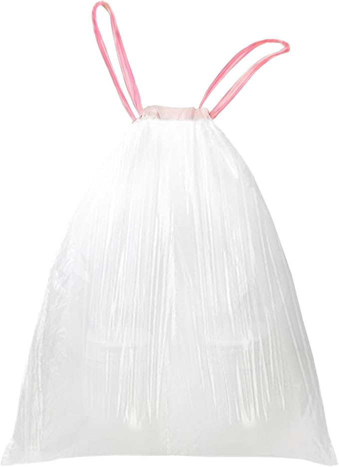 1.2 Gallon Small Trash Bags Drawstring, Mini Garbage Bags, 88 Count, 1.14Mil Thickness, 3.8g/pcs, 38 * 41cm, Unscented, Clear