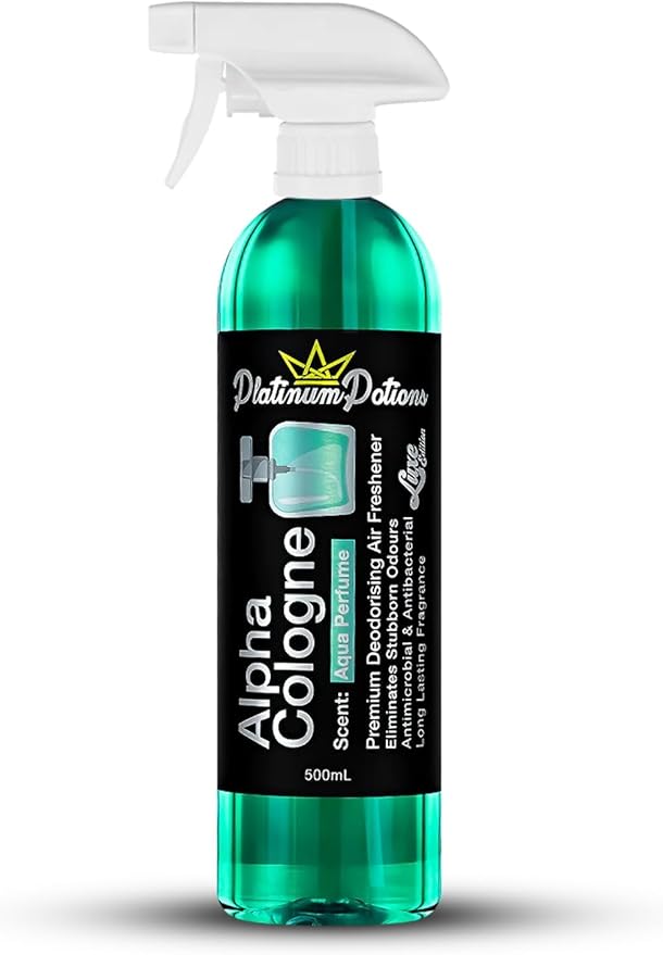 Water-Based Car Air Freshener Spray | Luxury Automotive Deodorizer | Mold-Resistant Formula | Eliminates Odors and Refreshes Vehicle Interior | 17 fl oz | Alpha Cologne