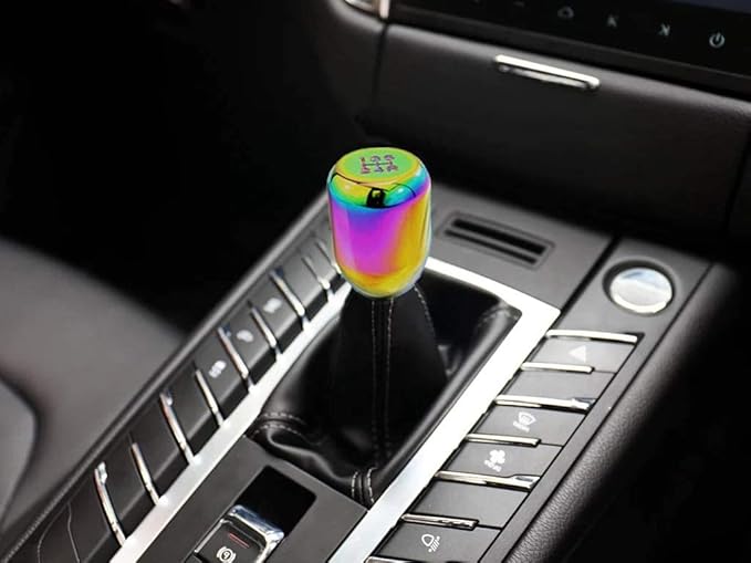 Lunsom Manual 5 Speed Shifter Knob Aluminium Car Gear Shift Lever Head Screw Stick Handle Fit Most Auto Transmission Vehicle (Multicolor)