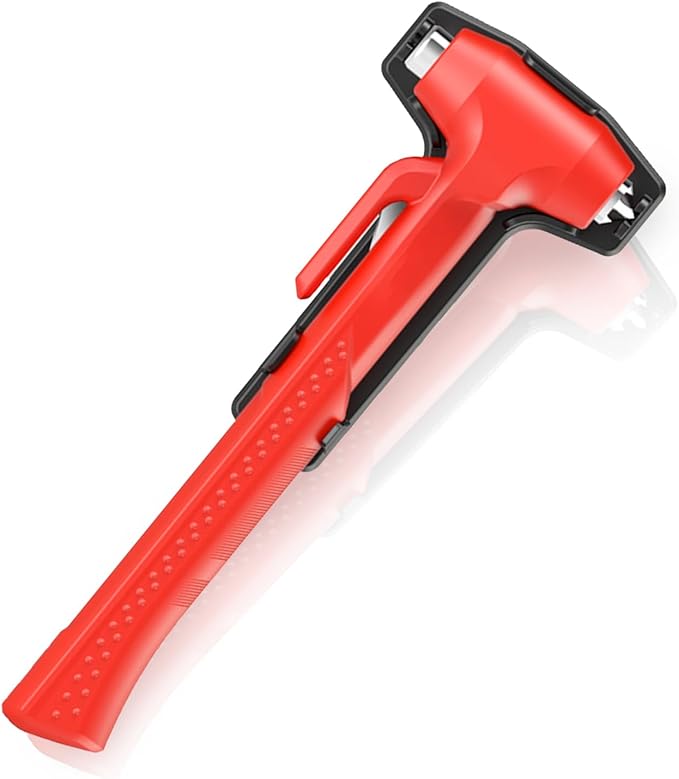 Car Window Breaker, Glass Breaker and Seatbelt Cutter, Emergency Car Glass Safety Hammer, Window Punch Seatbelt Cutter for Family Rescue & Auto Escape Tools(Red)