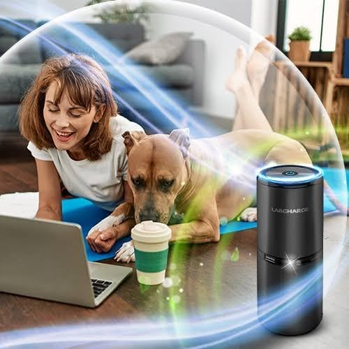 LabCharge Compact Air Purifier - Covers 250 Sq Ft - Ideal for Bedroom or Dorm Room - Silent HEPA Filter Captures Dust and Pollutants - Portable, Mini Air Purifier for Small Spaces