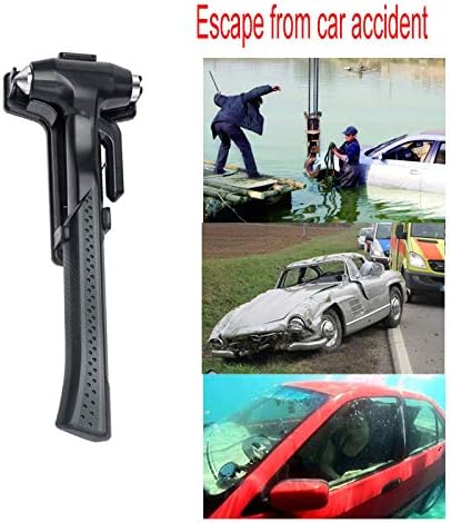 Car Window Breaker, Glass Breaker and Seatbelt Cutter, Emergency Car Glass Safety Hammer, Window Punch Seatbelt Cutter for Family Rescue & Auto Escape Tools(2 Pack, Black)