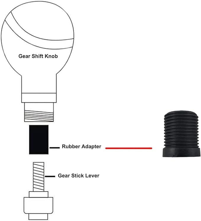 Lunsom Weighted Shifter Knob, Leather Aluminum Alloy Long Shift Stick Handle Shifting Lever Head Fit for Most Manual Transmission Vehicle (Black)