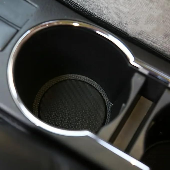Generic Trimon Car Cup Coasters 2 pcs 2.71 inch diameter Car Interior Accessories Black Non-Slip Recessed Car Cup Mats for Cup