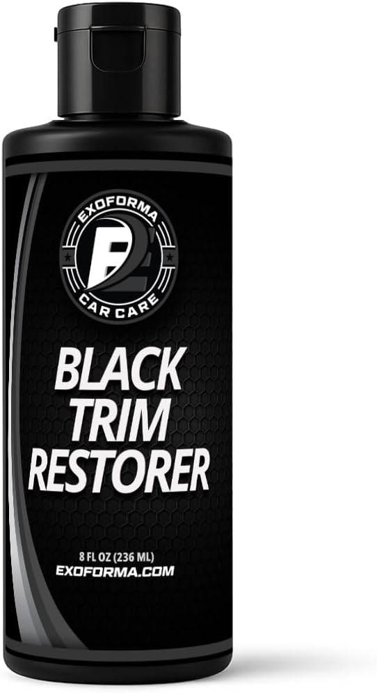 ExoForma Black Trim Restorer - Lasts 6+ Months, Dye Infused Waterproof Plastic Restorer for Cars - Perfect for Faded Bumpers, Trim & Vinyl on Jeeps, Truck Beds, Avalanches & ATVs | 8oz