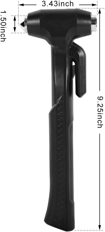 2-Pack Car Safety Hammer, 3-in-1 Auto Emergency Escape Hammer with Window Breaker and Seat Belt Cutter, Striking Black Emergency Escape Tool for Car Accidents