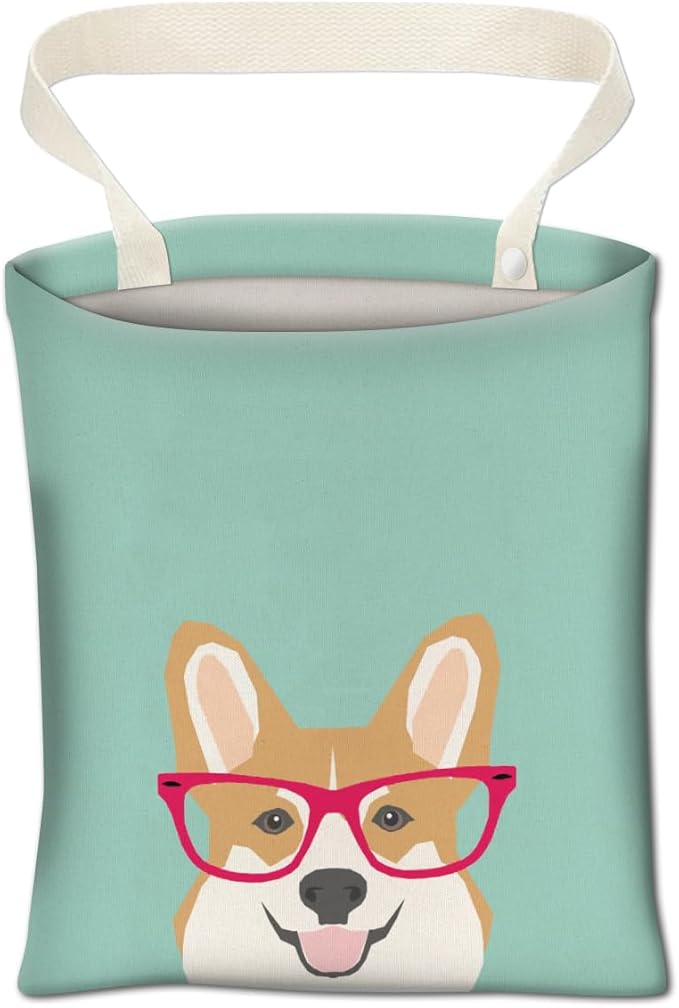 Cute Car Trash Can, Organizer & Storage Bag, Holds 5L, Red Corgi Dog