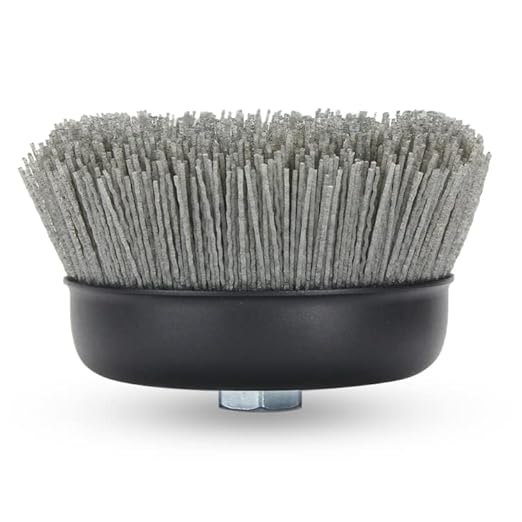 BHA 6" Abrasive Filament Nylon Bristle Cup Brush, 5/8"-11 Thread Arbor - Gray (80 Grit)