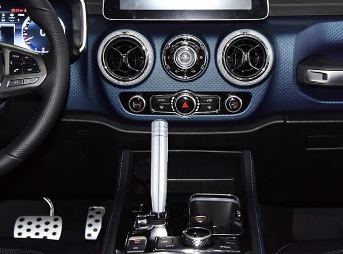 Abfer Long Shift Knob Car Gear Stick Weighted Shifter Knobs Extension Metal Shifting Lever Fit Most Manual Automatic Transmission Vehicle (Silver)