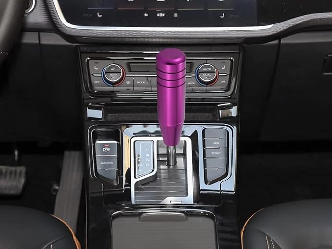 Lunsom 5" Aluminum Gear Lever Shifter Knob Long Alloy Shift Stick Handle Car Automatic Shifting Head Fit Most Manual Transmission Vehicles (Purple-1)