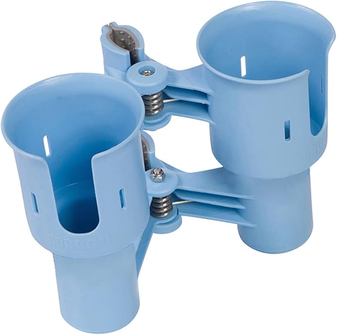 ROBOCUP, Patented Boat Cup Holder, Clamp on Portable Storage Caddy Securely Holds 2 Drinks, Fishing Poles, Tools, Marine Gear | Perfect for Boating, Beach Umbrellas, Golf Carts
