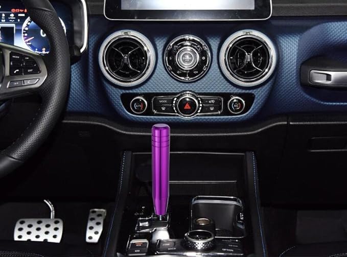 Abfer Tall Shift Knob Car Long Shifting Head Replace Weighted Gear Stick Shifter Knob Extension Fit Most Manual Automatic Transmission Vehicle (Purple-1)