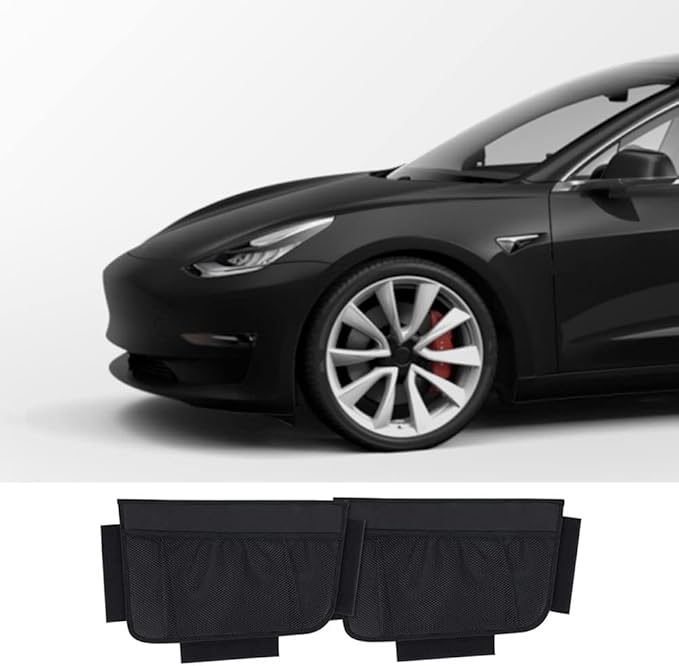 Rear Trunk Organizer, Rear Trunk Organizer Storage with Mesh Pocket Dividers, Sturdy Car Organizer for Car Accessories, Groceries, Cargo, Compatible with Tesla model Y, Model 3