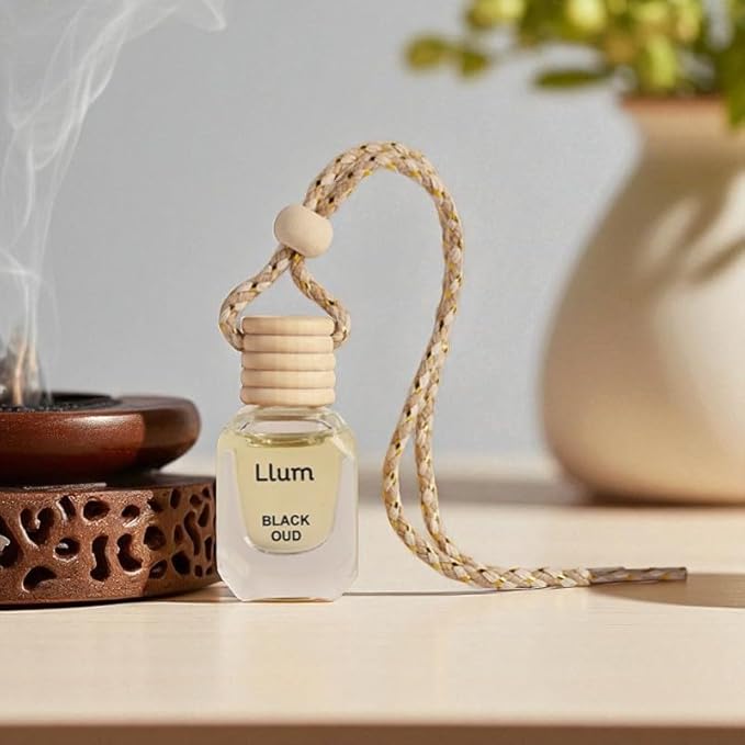 Black Oud Hanging Air Freshener for Car, Home | with AC Vent Clip |10ml, 0.34 fl.oz |Luxury, Organic, Toxin-Free, Alcohol-Free Perfume |Interior Accessory for fresh Aroma|Long Lasting Fragrance