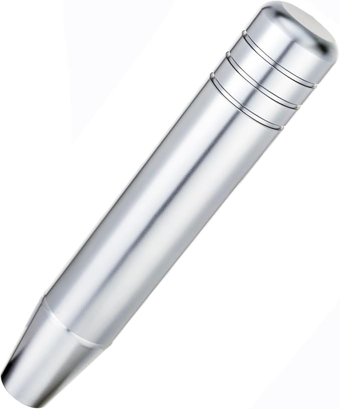 Abfer Long Shift Knob Car Gear Stick Weighted Shifter Knobs Extension Metal Shifting Lever Fit Most Manual Automatic Transmission Vehicle (Silver)