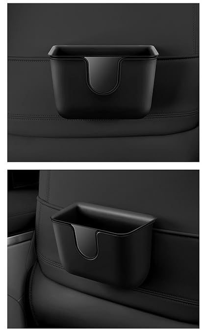 Car Trash Can Storage Pockets - 100% Leak-Proof Organizer,Car Seat Back and Door Hanging Storage,Two Levels Above and Below (Black)