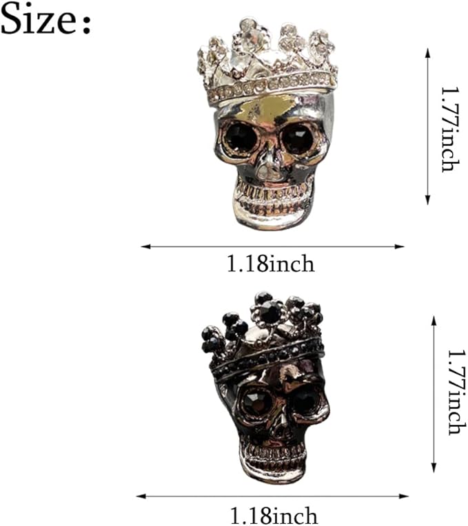 ZOSTLAND Metallic Texture Car Decorative Clip,Auto Air Fresheners Clip, Terror Car Vent Clip,Personalized Automotive Interior Decoration Accessories,Car Decor Gift (2pcs Skull)