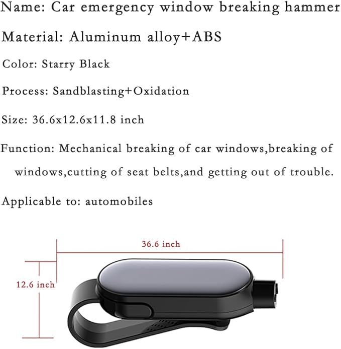 Car Safety Emergency Tool, 2-in-1 Seat Belt Cutter and Window Breaker, Black（2 Pieces）