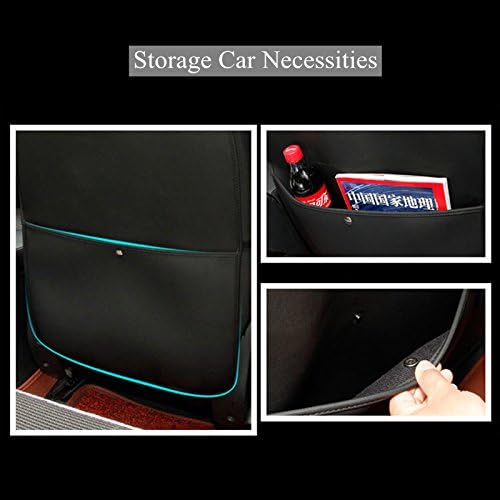 HCMAX 2 Pack Kick Mat Car Seat Back Protector Waterproof Easy to Clean Multifunctional Organizer Storage Bag Travel Accessory PU Leather Black-Red