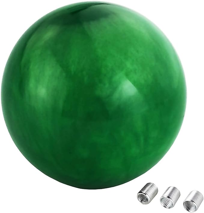 Lunsom Round Shift Knob, Ball Shape Gear Shifter Lever Head Shift Ball Car Stick Handle Fit Most Automatic Manual Transmission Vehicle (M8x1.25, Green)