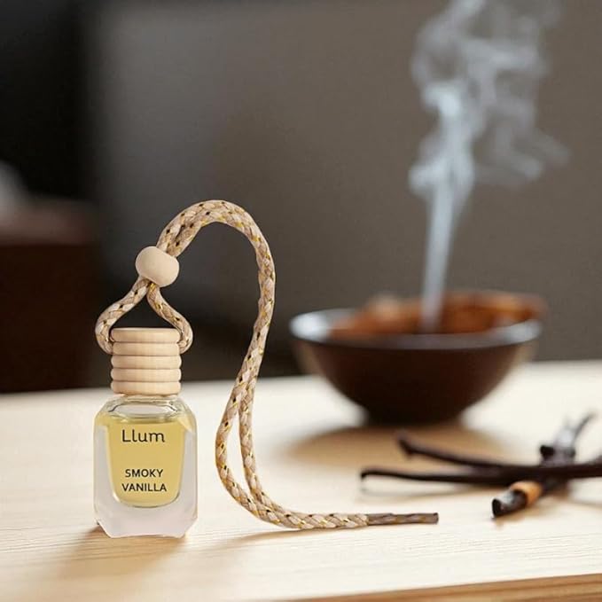 Smoky Vanilla Hanging Air Freshener for Car, Home | with AC Vent Clip |10ml, 0.34 fl.oz|Luxury, Organic, Toxin-Free, Alcohol-Free Perfume|Interior Accessory for fresh Aroma|Long Lasting Fragrance