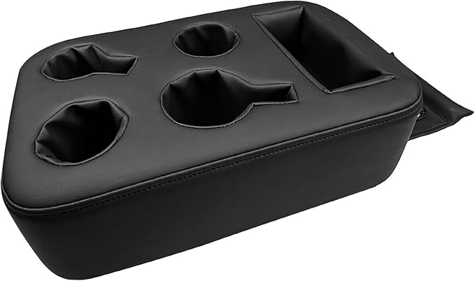 Xaido Car Back Seat Cup Holder, PU Leather Couch Sofa Bed Cup Holder Expander Tray, Boat Tray, Organizer for Trucks, Minivans, SUVs, RVs, Vehicles, Holds Drinks, Snacks, Cell Mobile Phone