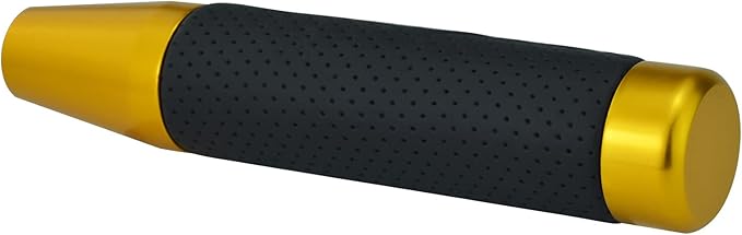 Lunsom Weighted Shifter Knob, Leather Aluminum Alloy Long Shift Stick Handle Shifting Lever Head Fit for Most Manual Transmission Vehicle (Gold)