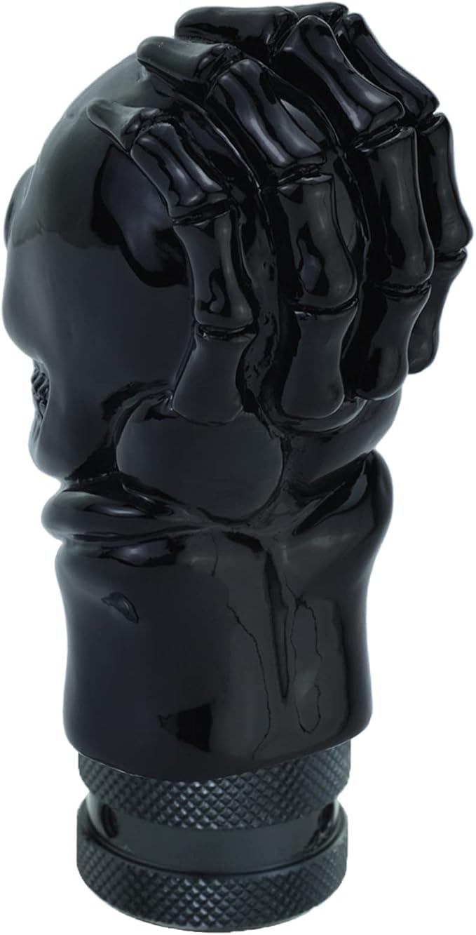 Lunsom Skull Gear Lever Shifter Knob Resin Bone Car Transmission Shifter Stick Handle Head Fit Most Automatic Manual Vehicles (Black)