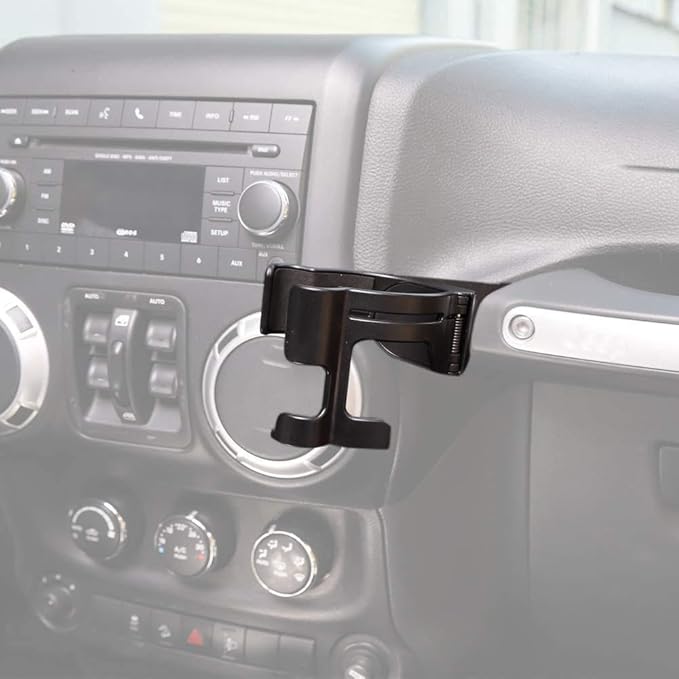 Hooke Road Multi-Function Drink Cup Phone Holder, Bolt-on Stand Bracket Organizer for 2011-2018 Jeep Wrangler JK Rubicon Sahara Sport 2/4 Doors