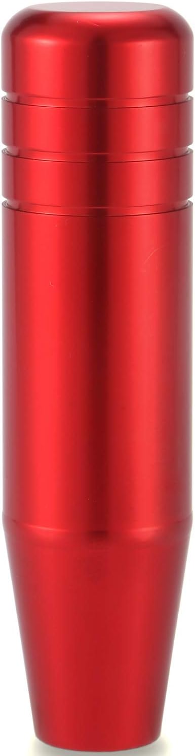 Lunsom 5" Aluminum Gear Lever Shifter Knob Long Alloy Shift Stick Handle Car Automatic Shifting Head Fit Most Manual Transmission Vehicles (Red)