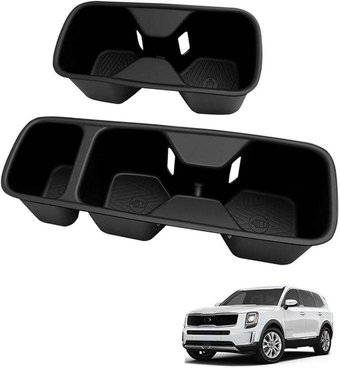 Muslogy Center Console Cup Holder Inserts Compatible with Kia Telluride 2020-2024 2025 Accessories Middle Console Front and Rear Drink Stopper Non-Slip TPE Organizer Cup Holder Replacement 2PCS Set