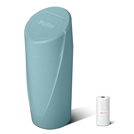 Car Trash Can Bin with Lid - Car Garbage Can Cup Holder - Dark Green Mini Leakproof Vehicle Trash Garbage Can Bin with 20pcs Trash Bags-Car Organizers and Storage for Front Back Seat Accessories