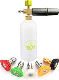 ESP Foam Cannon 1L Car Wash Foam Sprayer with 1/4" Quick Connector, 5 Nozzle Tips for Pressure Washer