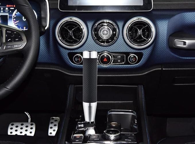 Abfer Tall Shift Knob Weighted Gear Stick Shifter Knob Car Long Shifting Lever Replace Extension Fit Most Manual Automatic Transmission Vehicle, Silver