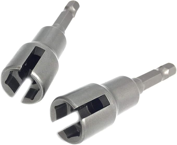 (2pc) Power Wing Nut Driver Set,Slot Wing nuts Drill Bit Socket Wrenches Tools Set,1/4" Hex Shank Drills Bits for Panel Nuts screws bolt