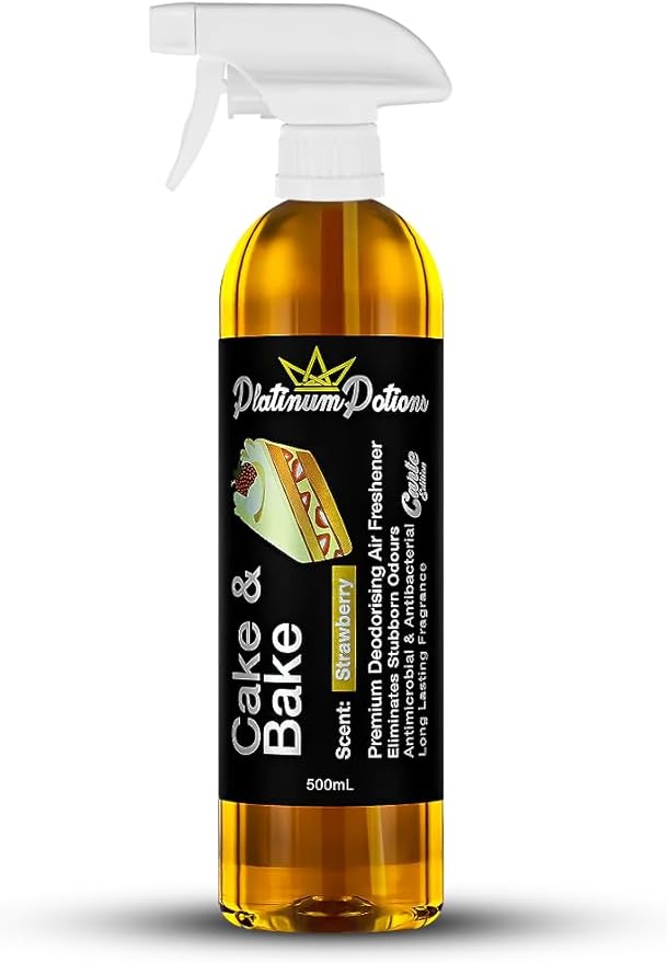 Water-Based Car Air Freshener Spray | Luxury Automotive Deodorizer | Mold-Resistant Formula | Eliminates Odors and Refreshes Vehicle Interior | 17 fl oz | Cake and Bake