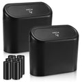 Accmor 2 Pack Car Trash Can with Lid, Mini Auto Dustbin, Leakproof Vehicle Garbage Bin with 90pcs Trash Bags, Multipurpose Interior Accessories Storage Container Cute Garbage Bin for Car, Office, Home