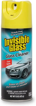 Invisible Glass 91163 Premium Aerosol Glass Cleaner Spray for Car Windshields and Windows, Automotive and Home Window Cleaner, Streak-Free, Ammonia-Free, Tint-Safe – 15 oz