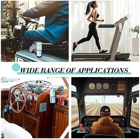 Treela Magnetic Cup Holder Magnetic Drink Holder Dual Purpose Magnetic Cup Caddy for Tractor Mower Truck School Bus Car Treadmill Toolbox Boat Yacht Refrigerator RV Apartment Courtyard, Black (4)