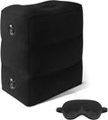 TheClover Airplane Foot Rest for Long Flight - Inflatable Foot Rest for Under Desk,Kids Car Foot Rest Bed,Portable 3-Height Foot Cushion,Lightweight Travel Leg Rest for Airplanes,Trains,Office & Home