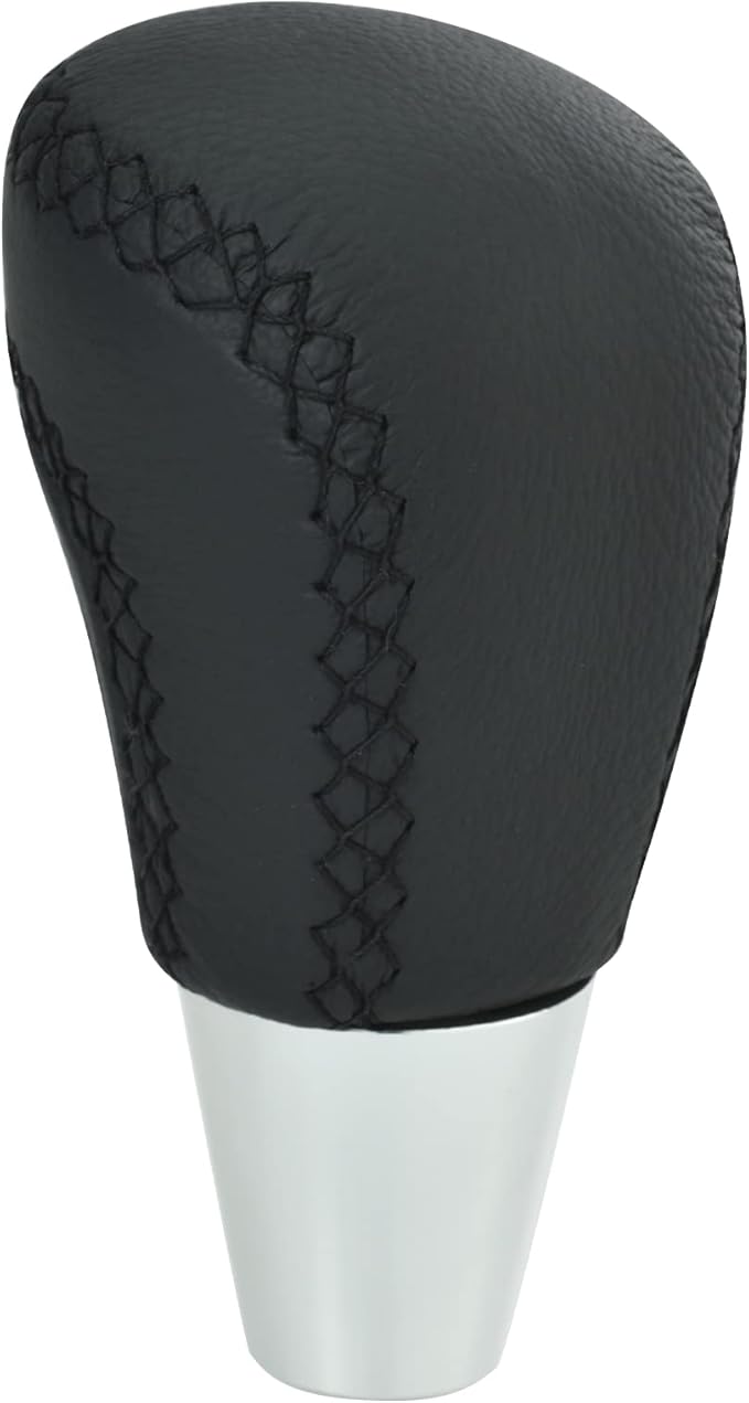 Arenbel Car Leather Gear Shifter Knob Stick Shift Lever Grip Speed Handle Auto Accessories Replacement Fit Most Automatic Manual Vehicles, Black