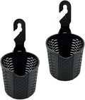 JAVOedge (2 Pack) Over The Back Car Seat Headrest Hanging Mount Universal Cup Holder for Interior Storage Organizer, Black