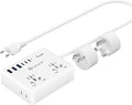 Universal Travel Adapter, Kakyanill European Travel Plug Adapter, EU/UK/AU/Plug Adapter, 4 AC Outlets, 6 USB Ports (3 USB C), 5ft Flat Extension Cord, Compact for Travel