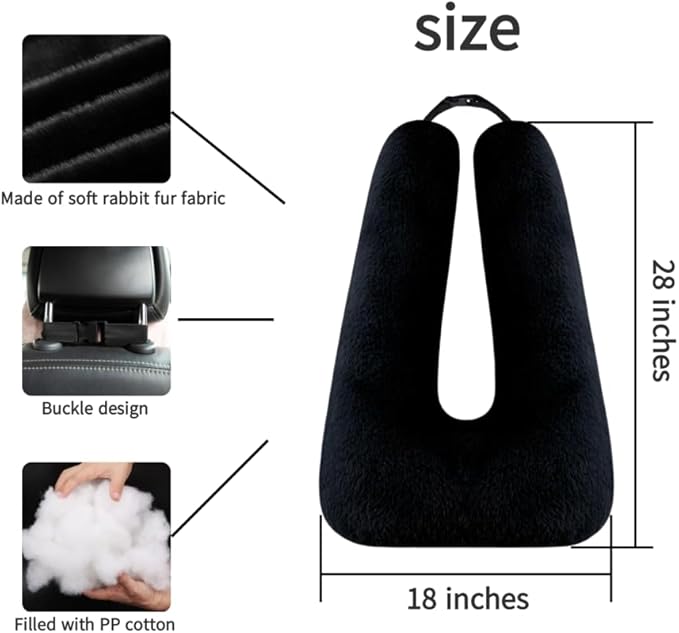 Travel Pillow Car Pillow Kid Car Sleeping The Sleeping Aid for Adults and Kids on Road Trips Kids Travel Pillow Black