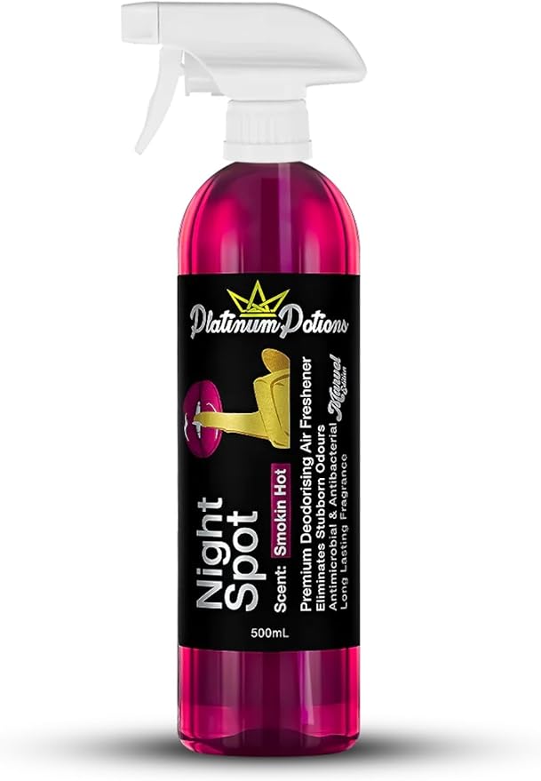 Water-Based Car Air Freshener Spray | Luxury Automotive Deodorizer | Mold-Resistant Formula | Eliminates Odors and Refreshes Vehicle Interior | 17 fl oz | Night Spot