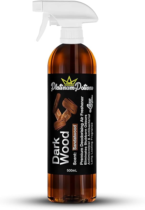 Water-Based Car Air Freshener Spray | Luxury Automotive Deodorizer | Mold-Resistant Formula | Eliminates Odors and Refreshes Vehicle Interior | 17 fl oz | Dark Wood