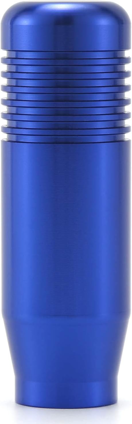 Lunsom Short Weighted Shifter Knob, Aluminum Alloy Shifter Head Lever Shifting Handle Car Gear Stick Knobs with 3 Adapters Fit Most Auto Manual Transmission Vehicle(Blue)