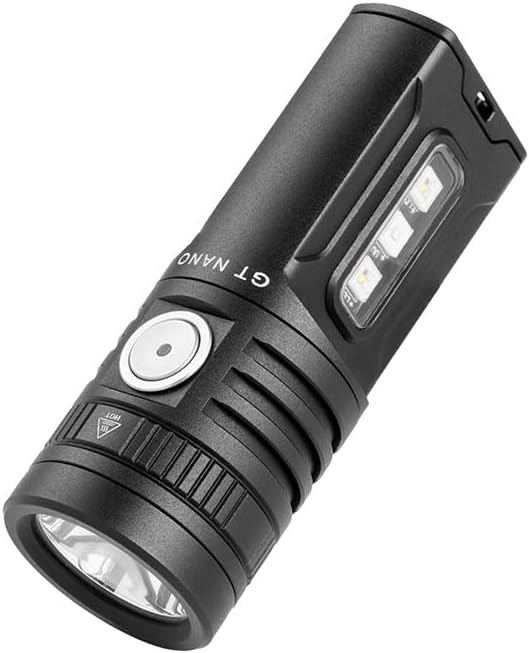 LUMINTOP GT Nano 6.0 Powerful Mini Thrower Flashlight, 720 Lumens with 410m Beam Distance, USB-C Charging, RGBW & UV Side LEDs, Magnetic Tailcap, IPX-8 Waterproof, Compact EDC Flashlight