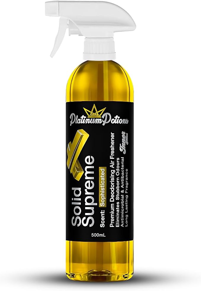 Water-Based Car Air Freshener Spray | Luxury Automotive Deodorizer | Mold-Resistant Formula | Eliminates Odors and Refreshes Vehicle Interior | 17 fl oz | Solid Supreme